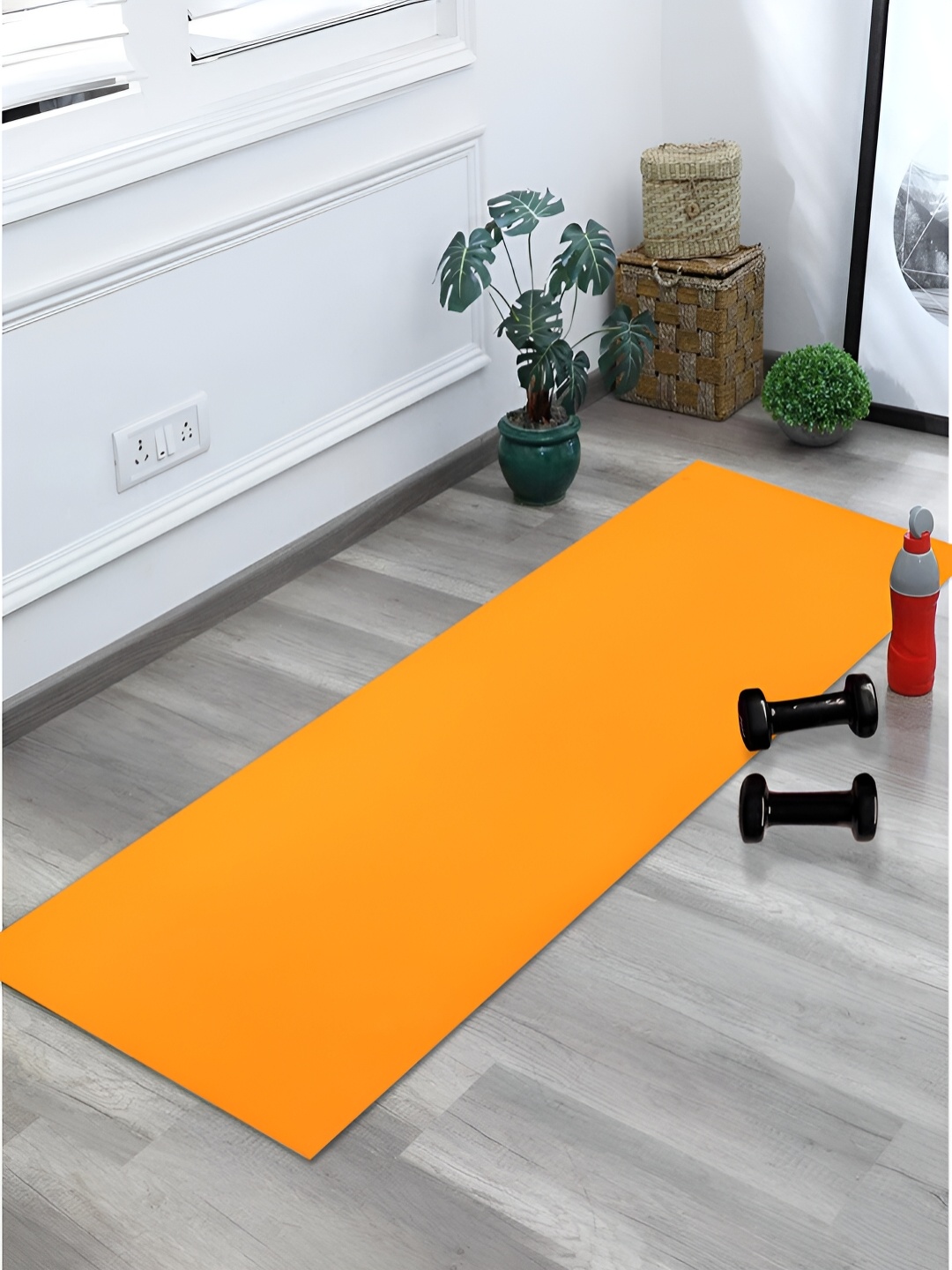 

Kuber Industries Orange Textured Yoga Mat