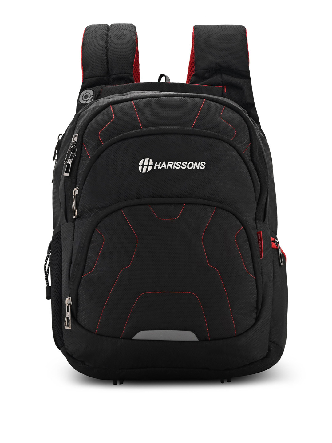 

Harissons Unisex Textured Padded Durabase Reflective Strip Backpack, Black