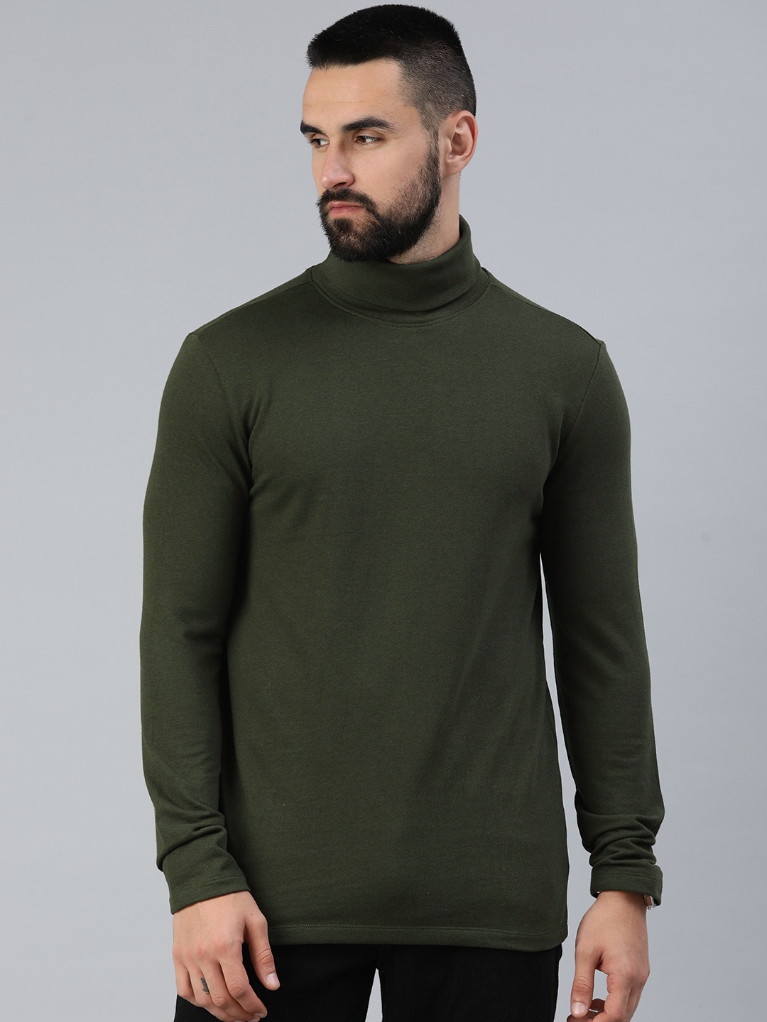 

Huetrap Men Solid Slim Fit Sweatshirt, Olive