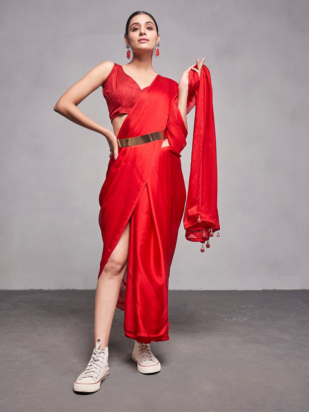 

Kalista Pure Georgette Saree, Red