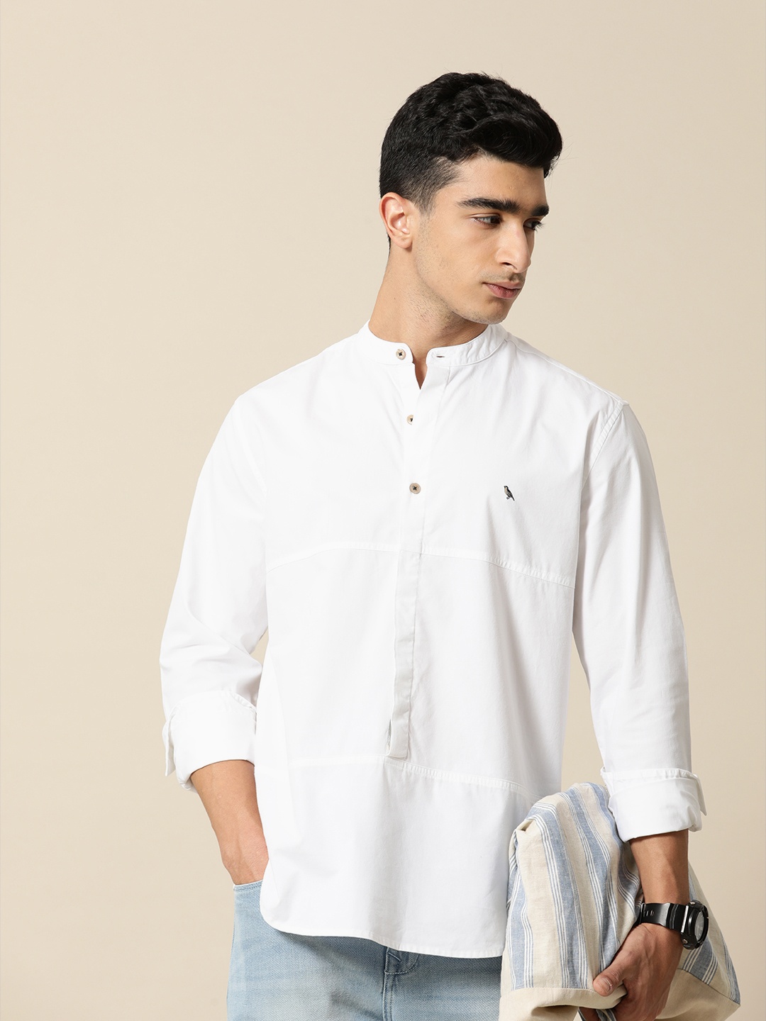 

Mr Bowerbird Men Premium Solid Casual Shirt, White