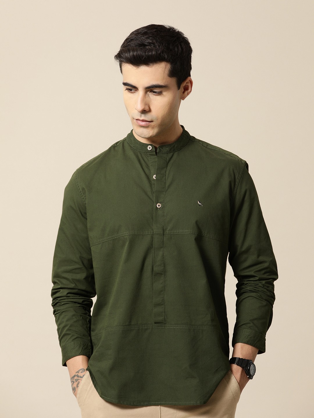 

Mr Bowerbird Men Premium Solid Casual Shirt, Green