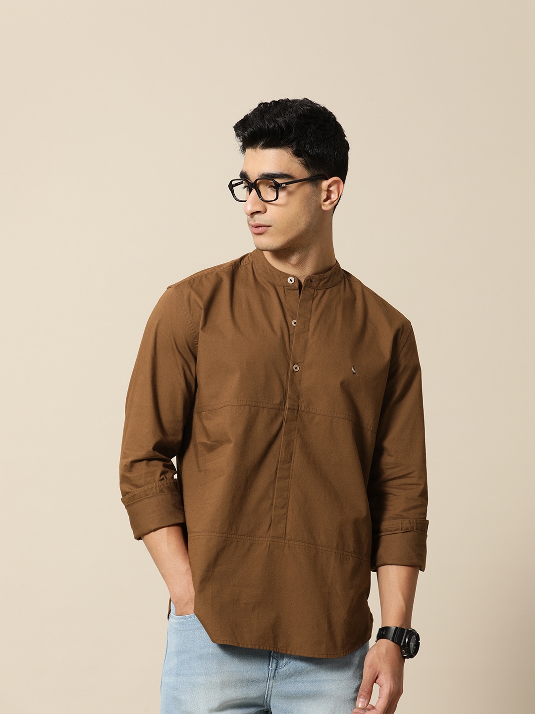 

Mr Bowerbird Men Premium Solid Casual Shirt, Brown