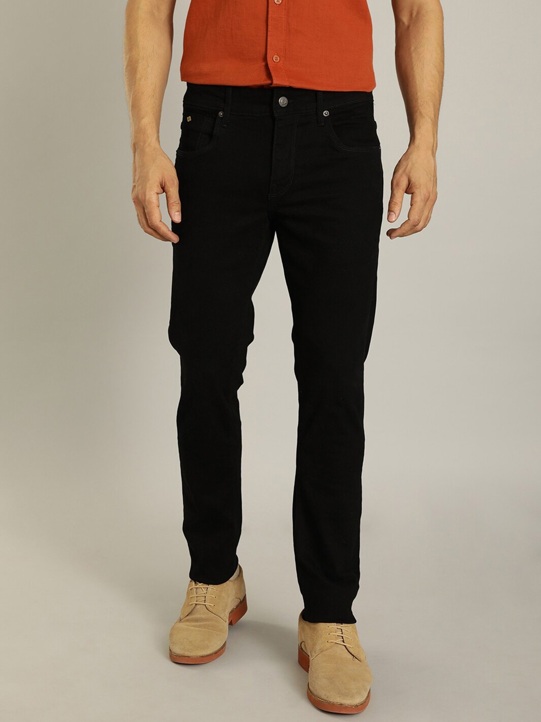 

Indian Terrain Men Kruger Skinny Fit Clean Look Stretchable Jeans, Black