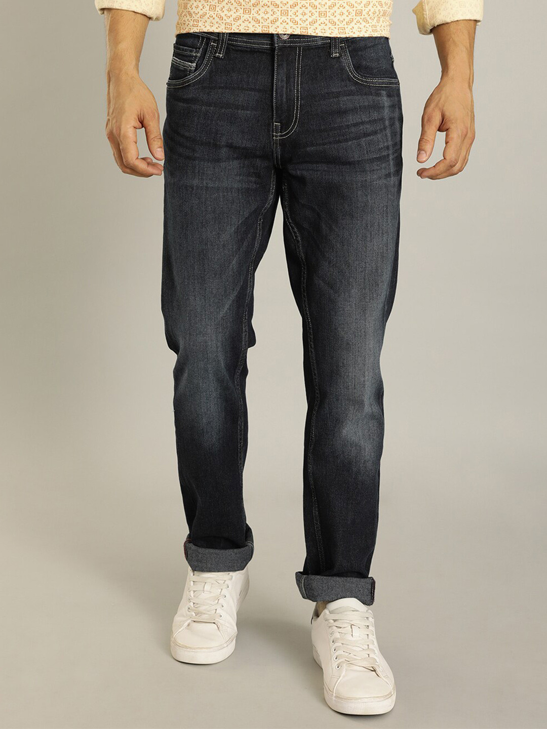 

Indian Terrain Men Brooklyn Slim Fit Clean Look Stretchable Jeans, Black