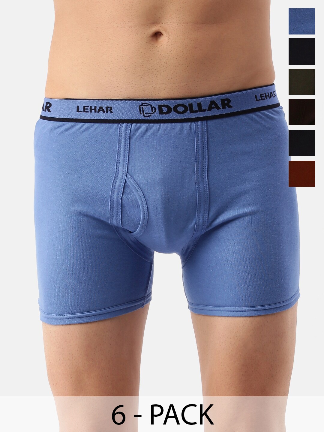 Dollar Lehar Combed Cotton Men Pack Of 6 Trunks MLHTR-02-PO6-ASST2, Assorted