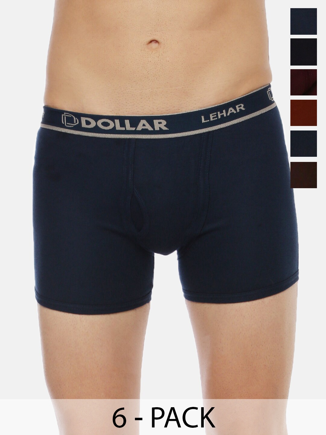 Dollar Lehar Combed Cotton Men Pack Of 6 Trunks MLHTR-02-PO6-ASST1, Assorted