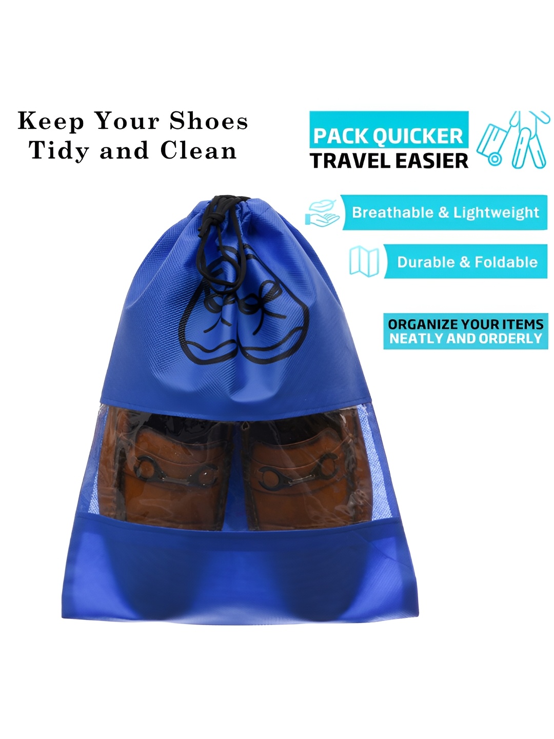 

Kuber Industries Set Of 24 Printed Shoe Covers, Blue
