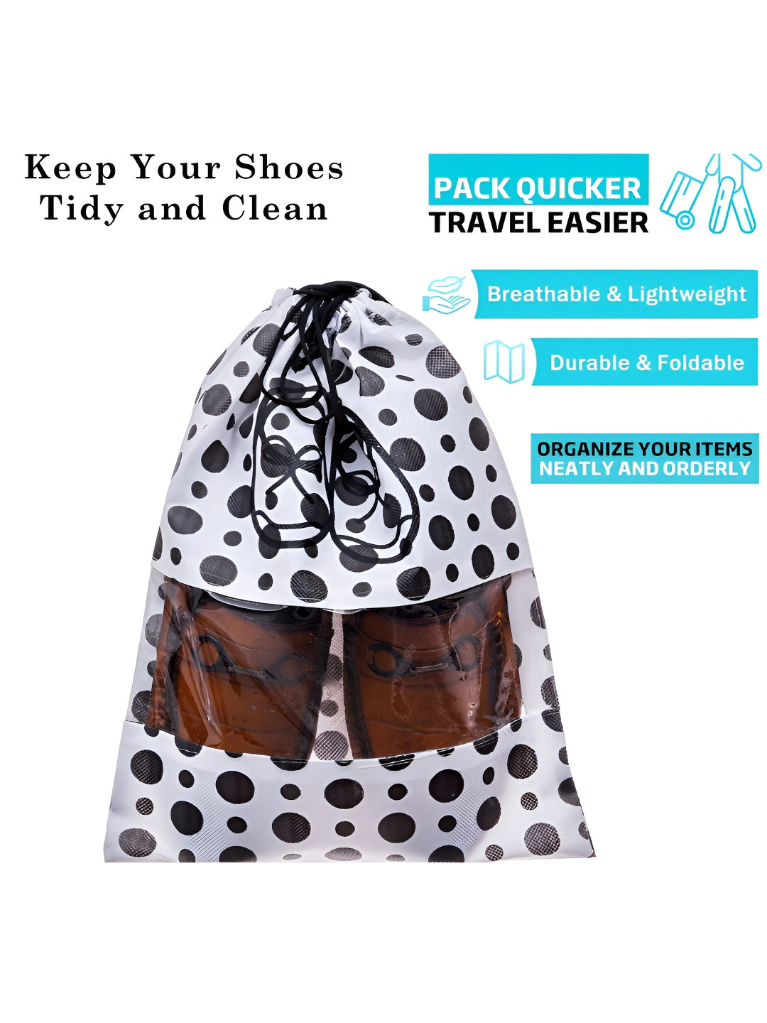 

Kuber Industries Pack of 12 Shoe Cover & Organizers With Clear Window, White