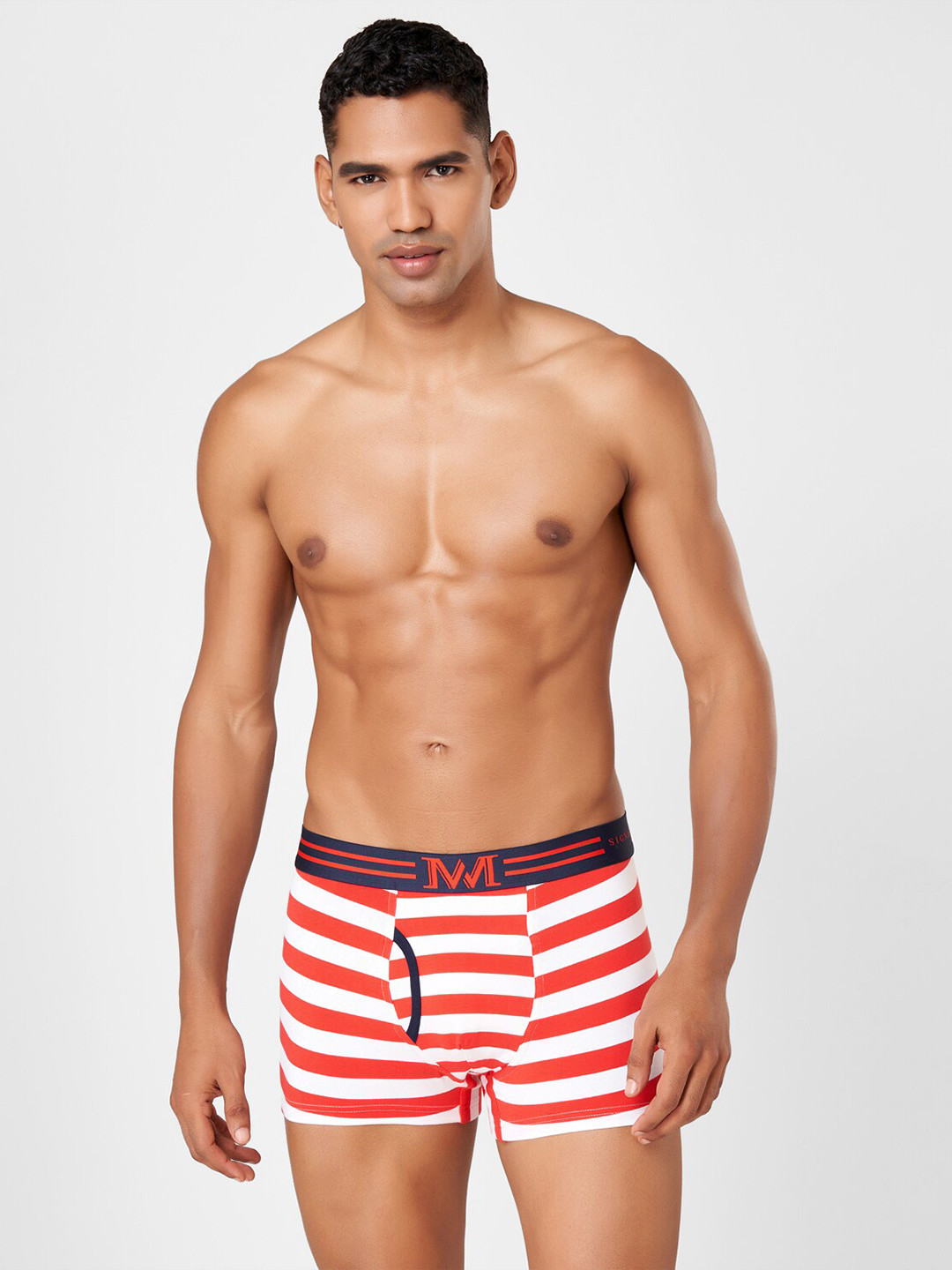 

Macroman M-Series Striped Moisture Wicking Trunk 8905284249966, Red