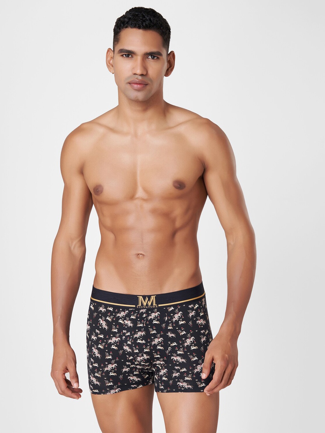 

Macroman M-Series Printed Breathable Trunks 8903978393407, Black