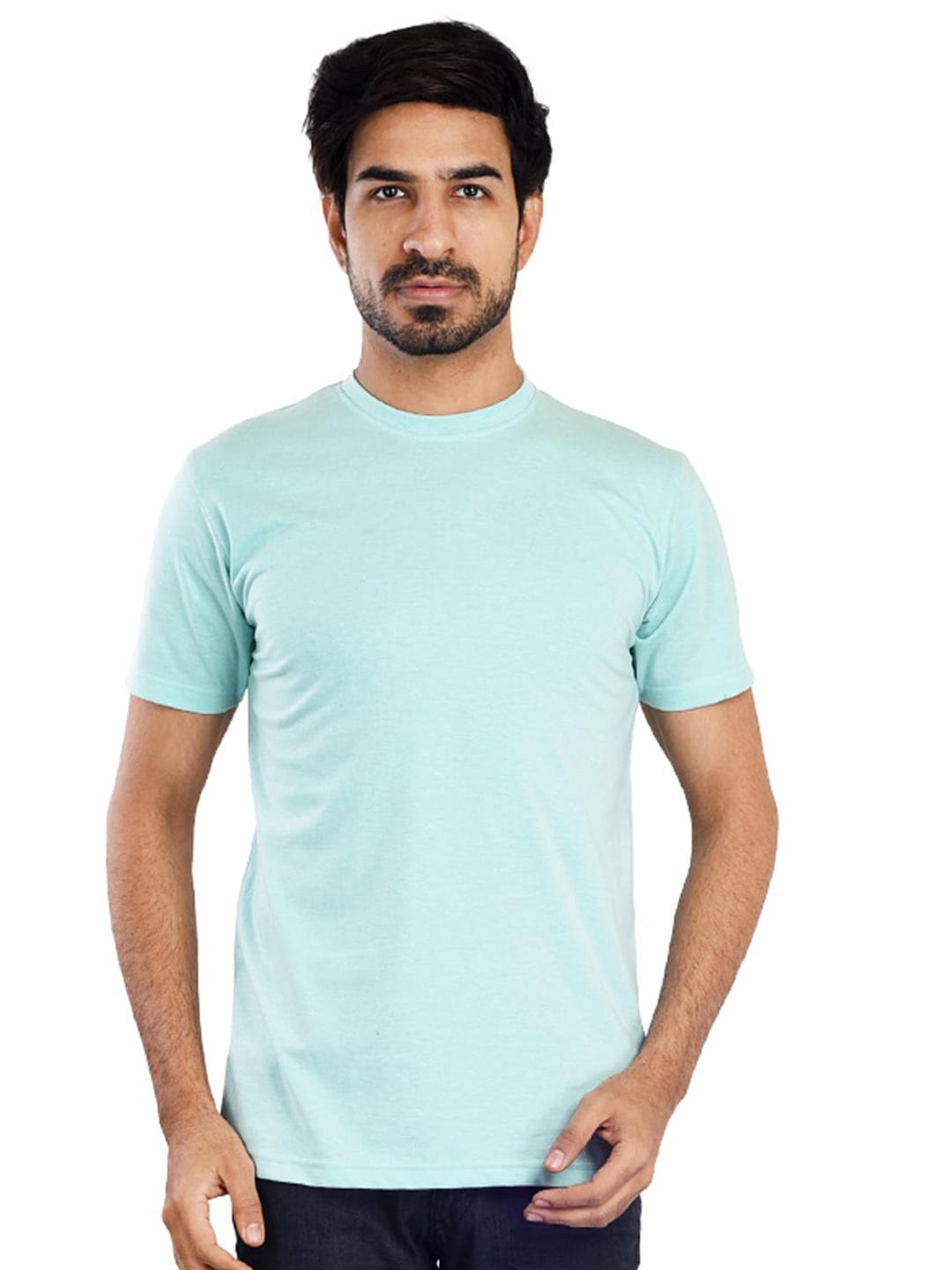 

Clothe Funn Cotton Knitted Round Neck T-shirt, Sea green
