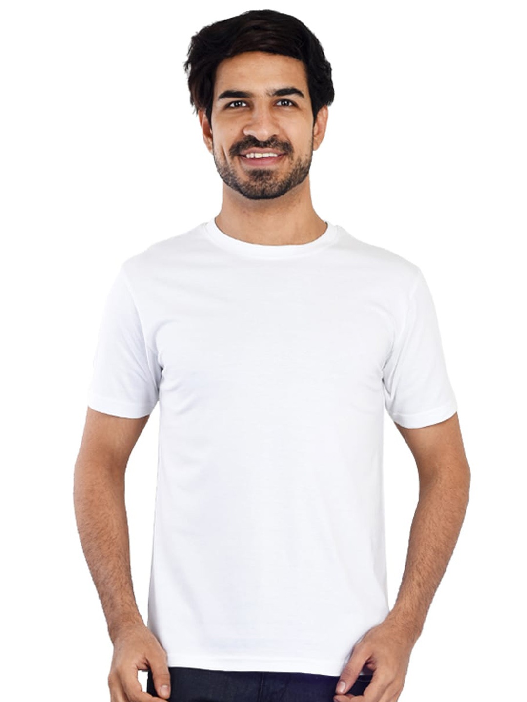 

Clothe Funn Round Neck Cotton Casual T-shirt, White