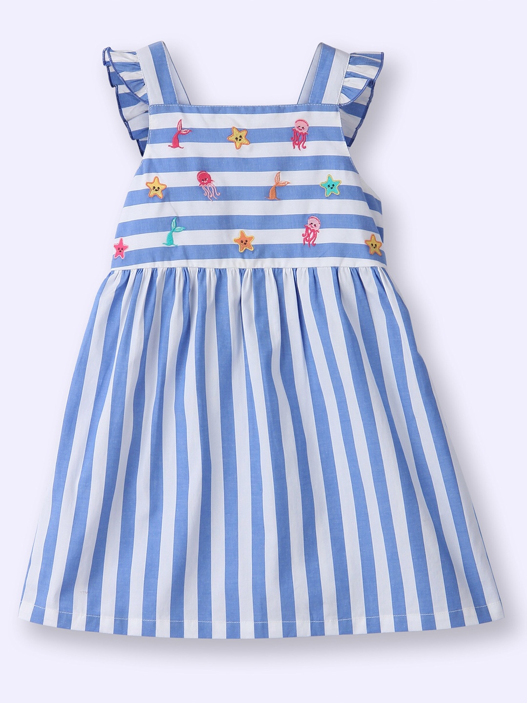 

Beebay Girls Embroidered A-Line Dress, Blue