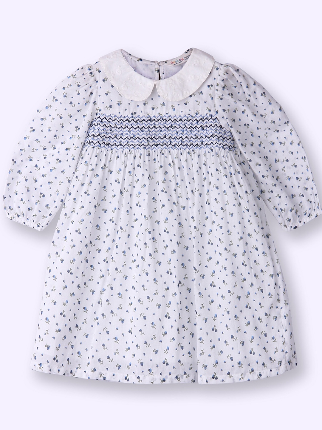 

Beebay Girls Embroidered Peter Pan Collar A-Line Dress, White