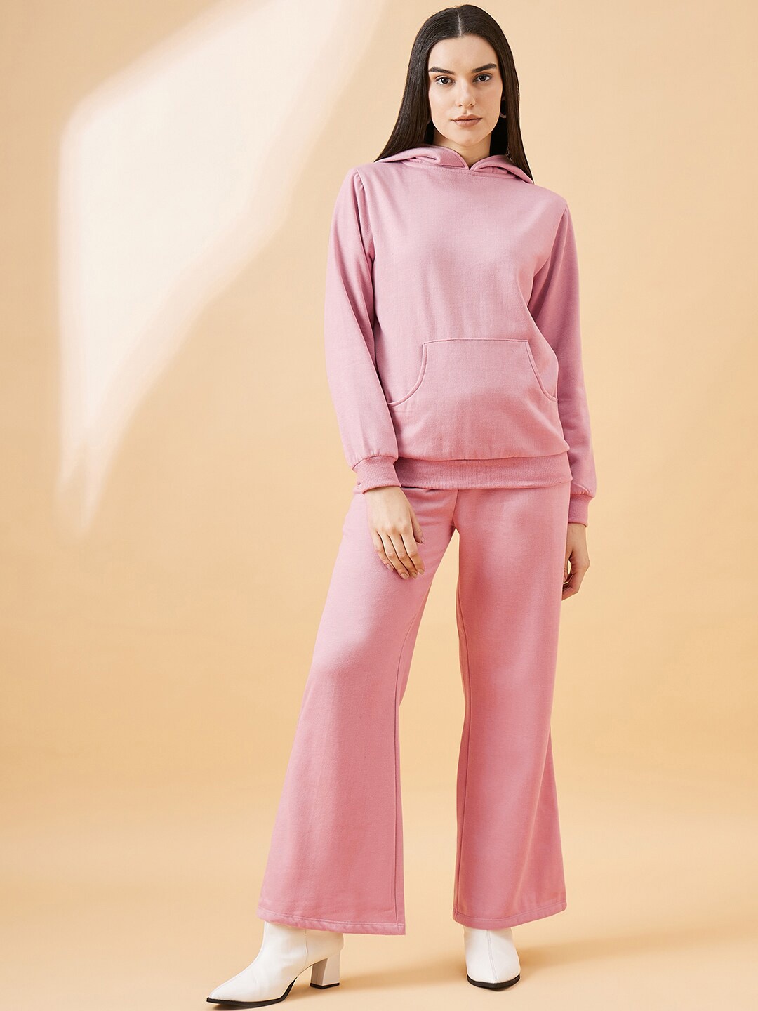 

DressBerry Pink Hooded Sweatshirt With Trousers