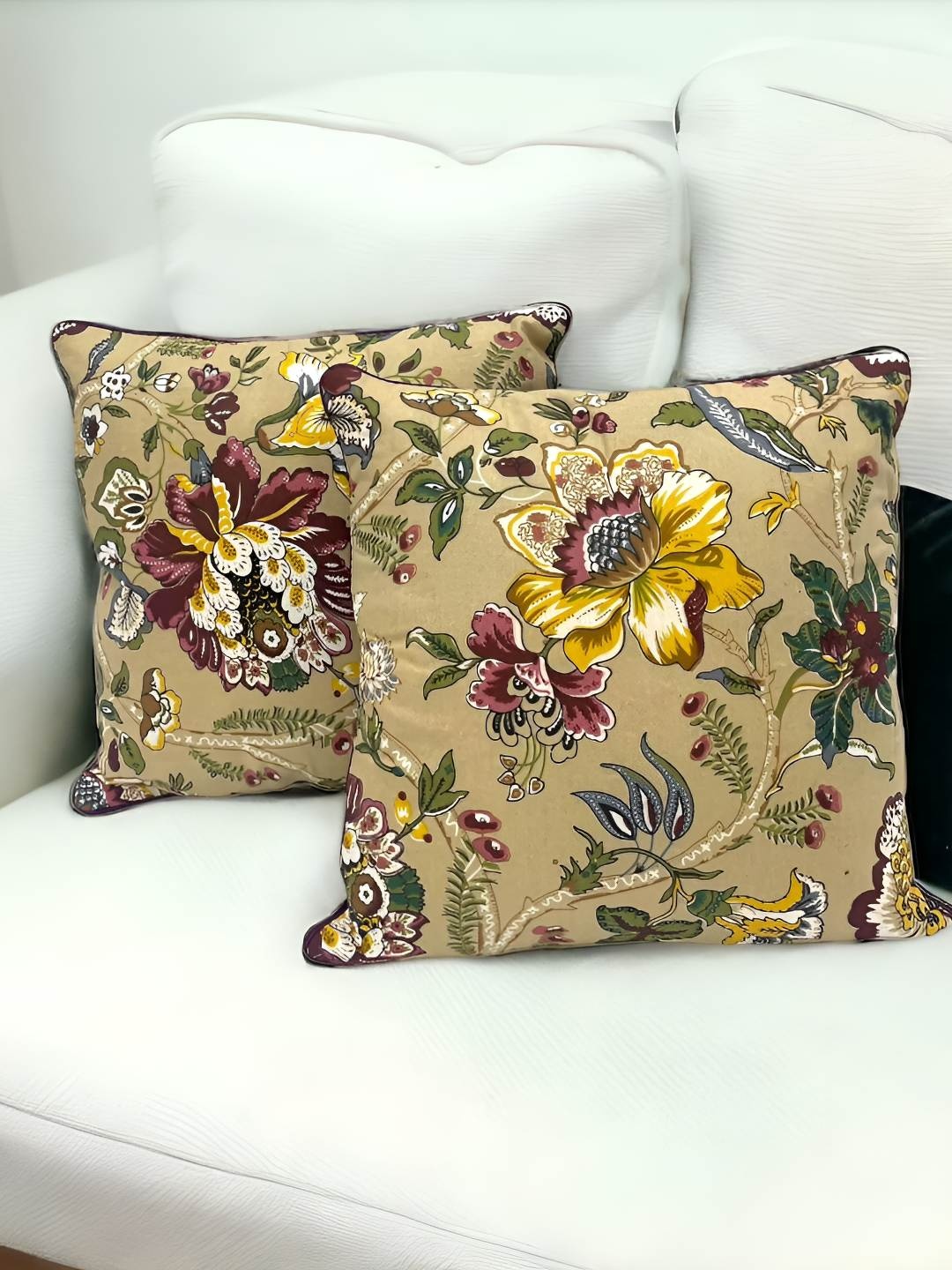 

CASA-NEST Yellow Floral Printed Cushion Cover