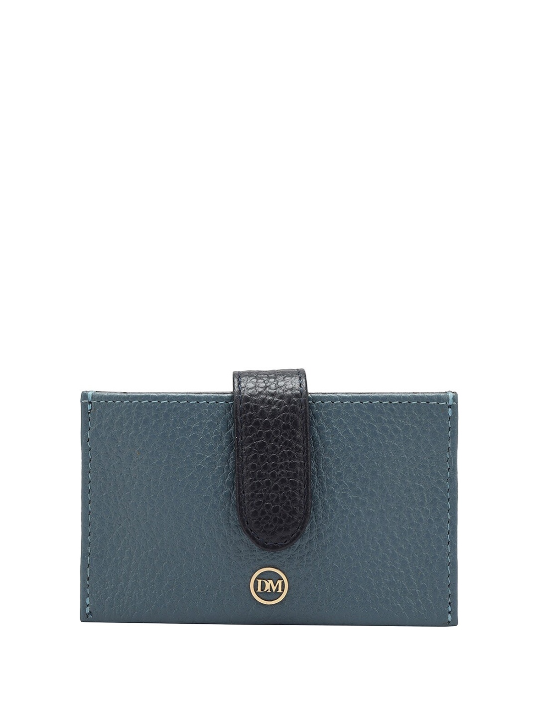 

Da Milano Unisex Textured Leather Card Holder Wallet, Blue