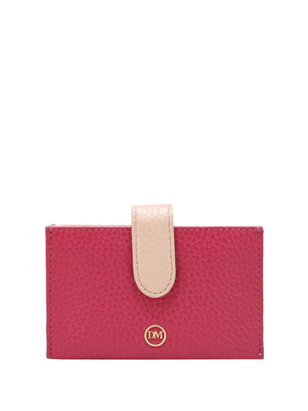 

Da Milano Unisex Colourblocked Leather Card Holder, Magenta