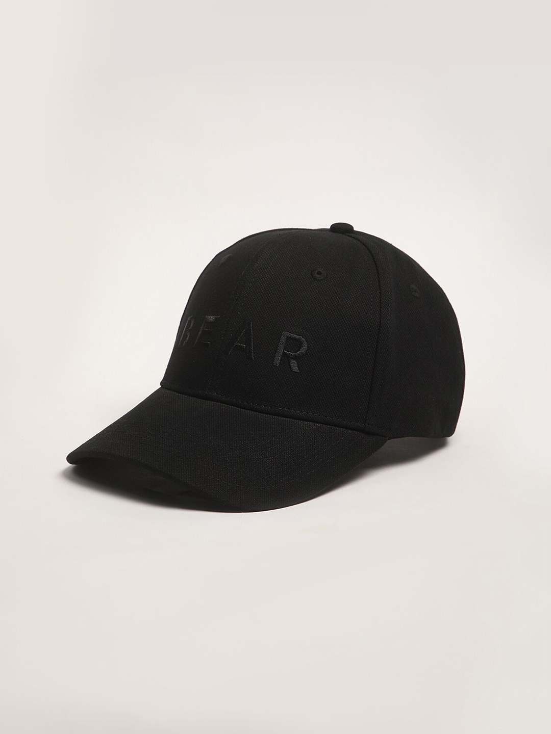 

THE BEAR HOUSE Men Embroidered Pure Cotton Baseball Cap, Black