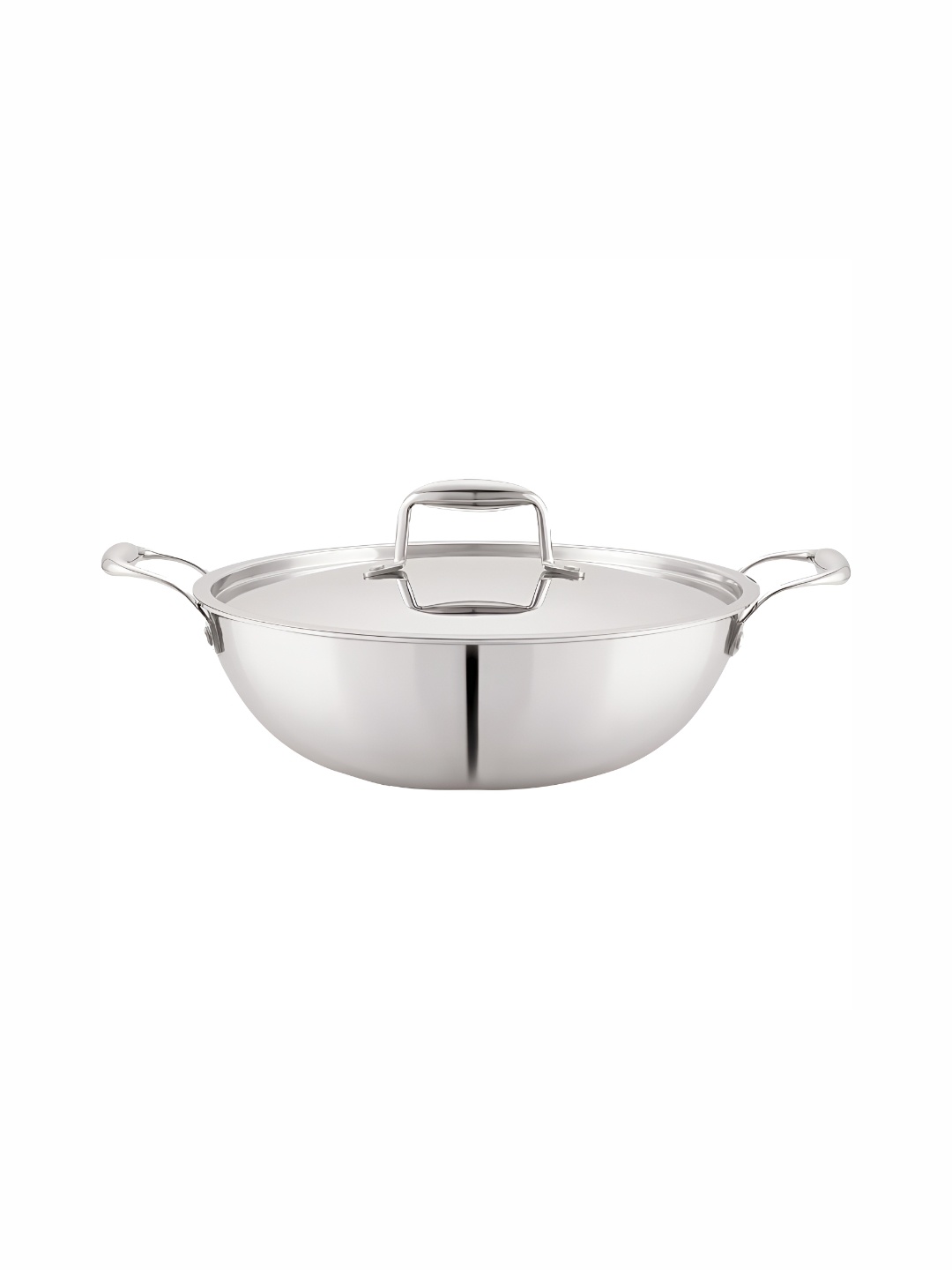 

MAGNUS Triply Stainless Steel Dishwasher Safe Kadhai With Lid 3.4 L, Silver