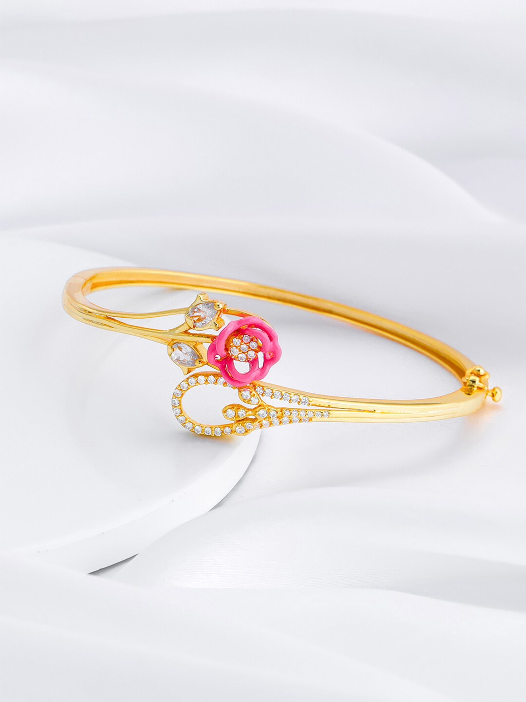 

GIVA Gold-Plated Stone-Studded 925 Sterling Silver Kada Bracelet