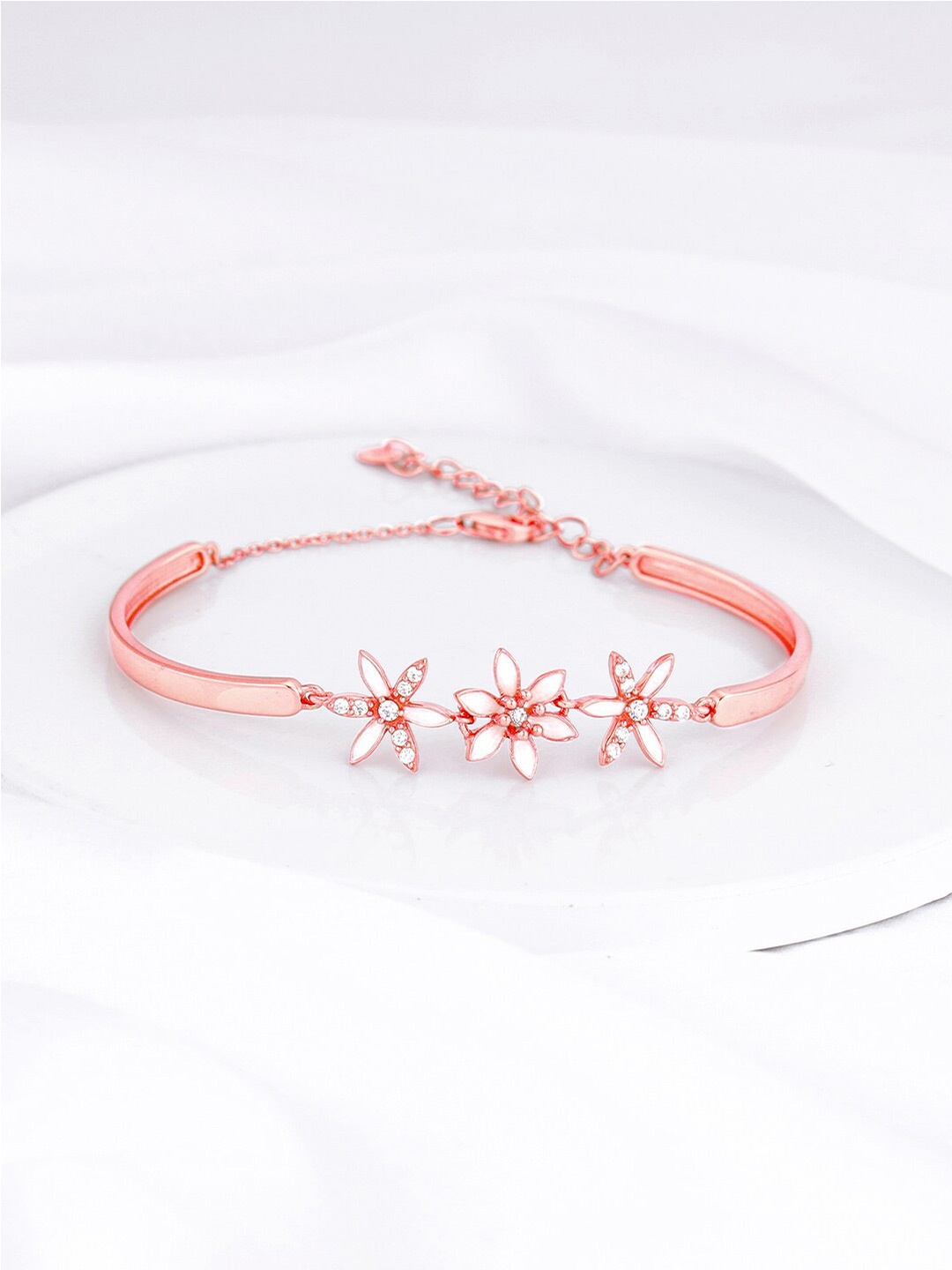 

GIVA Rose Gold-Plated Stone-Studded 925 Sterling Silver Link Bracelet