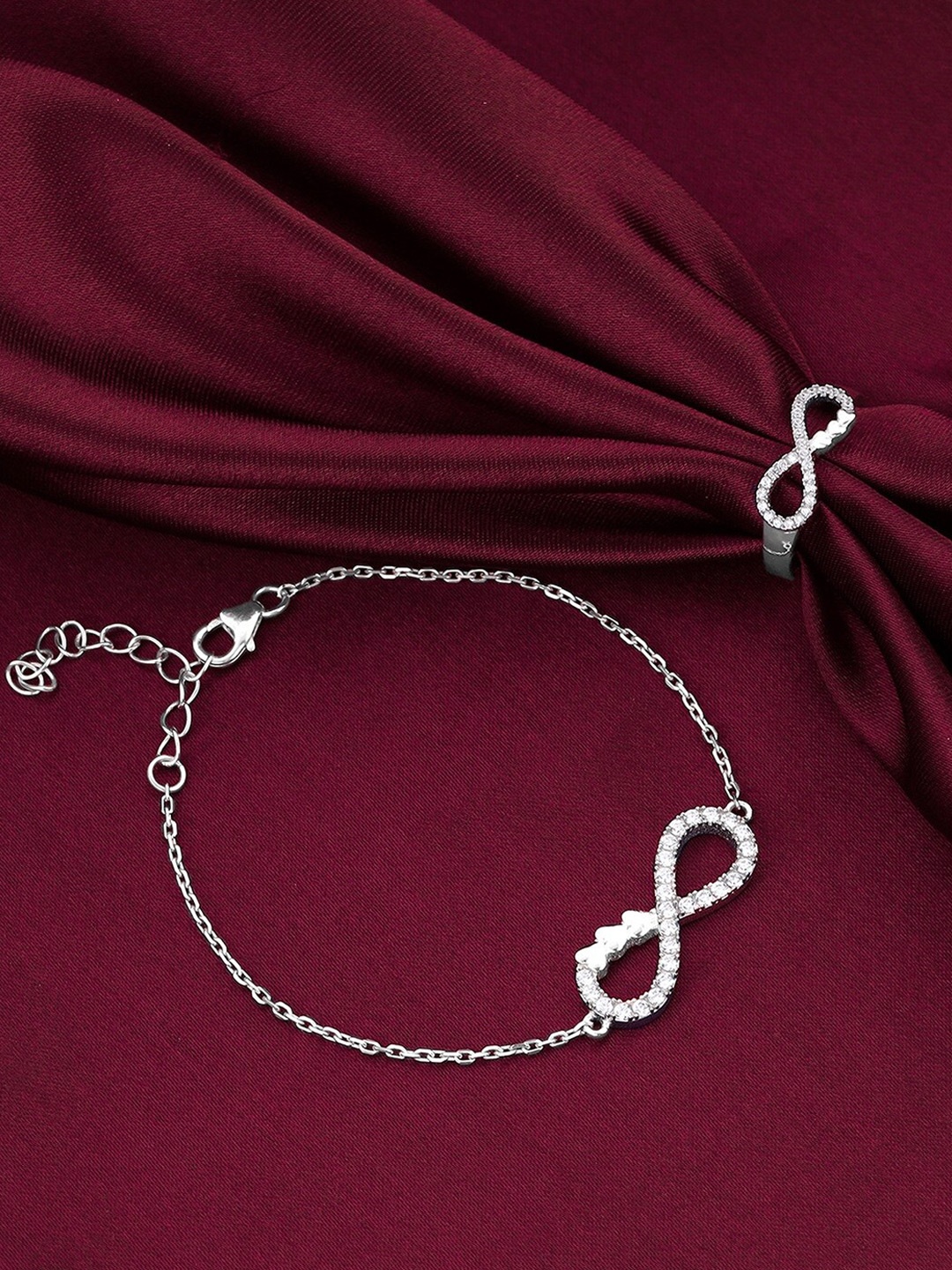 

GIVA 92.5 Sterling Silver Rhodium-Plated Stone-Studded Jewellery Set