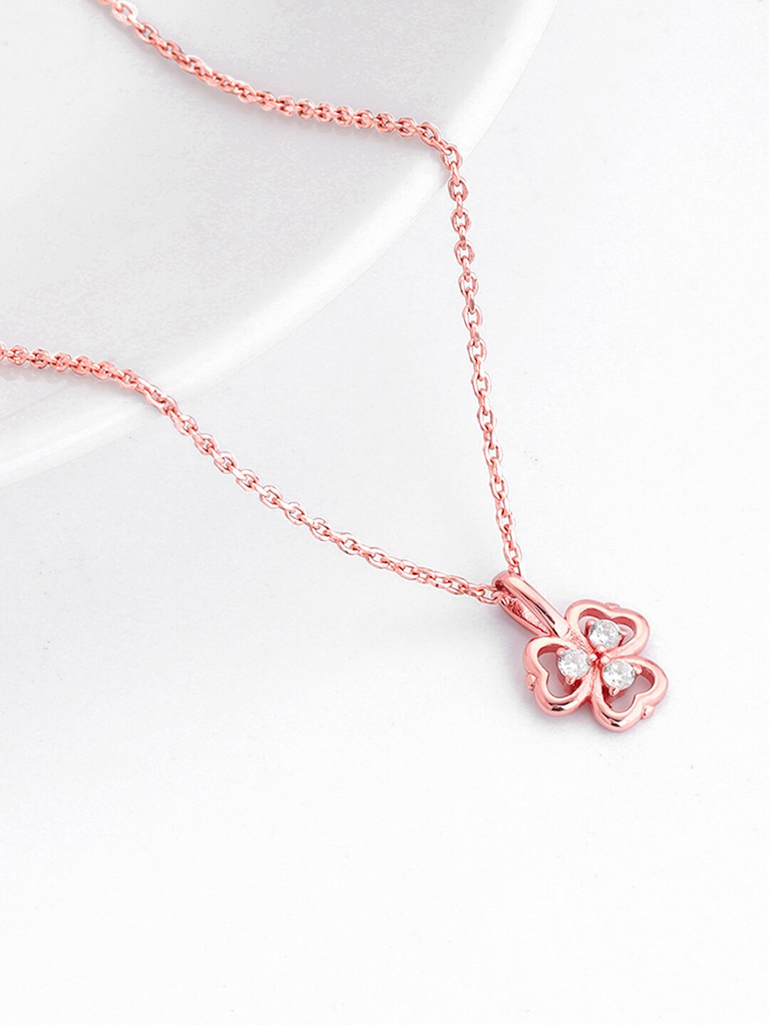 

GIVA 925 Sterling Silver Rose Gold Plated Floral Pendant