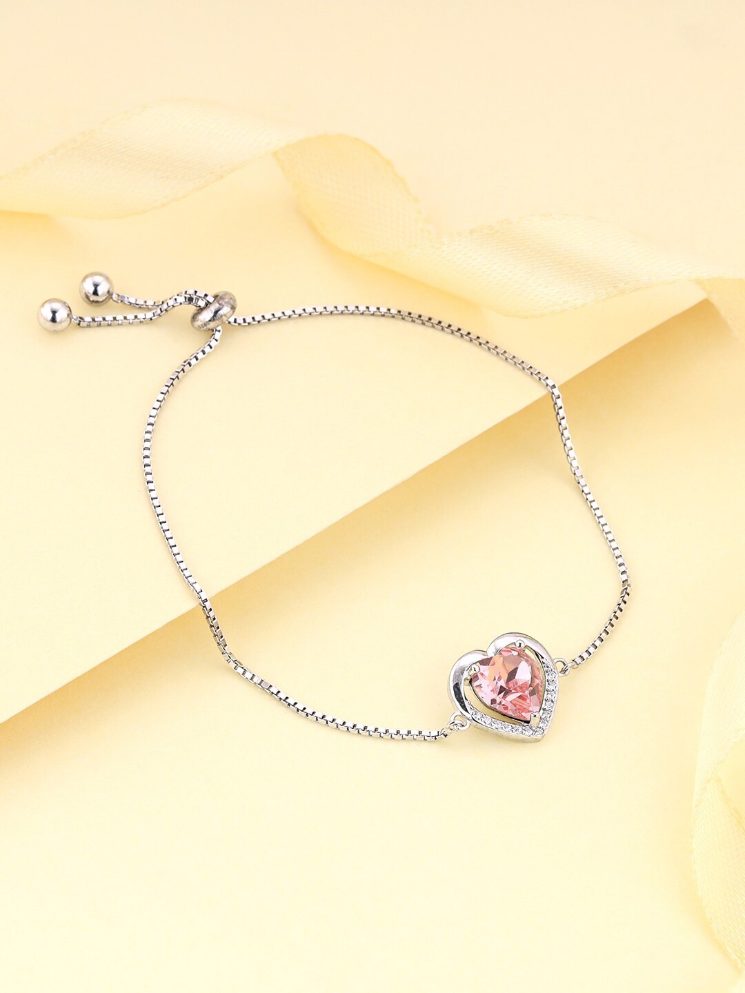 

GIVA Women 925 Sterling Silver Rhodium-Plated Adjustable Charm Bracelet