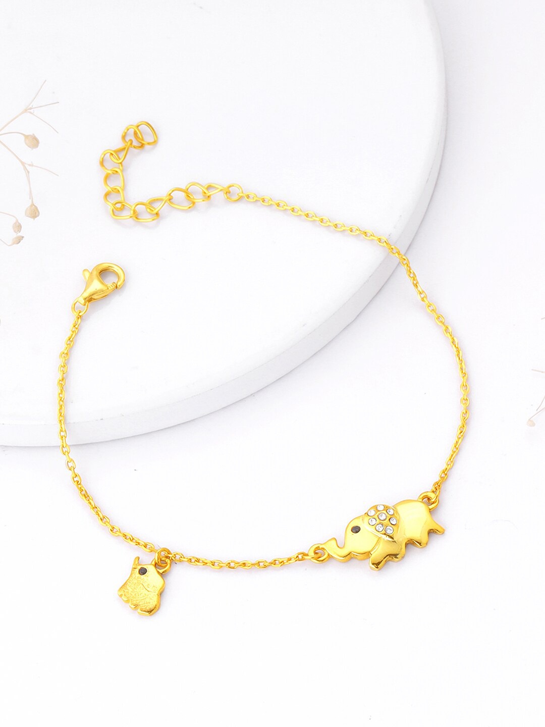 

GIVA Women 925 Sterling Silver Gold-Plated Adjustable Link Bracelet