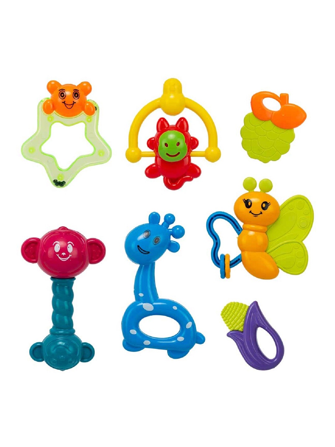 

OPINA Kids 7 Pcs BPA Free New Born Baby Rattle Set, Yellow