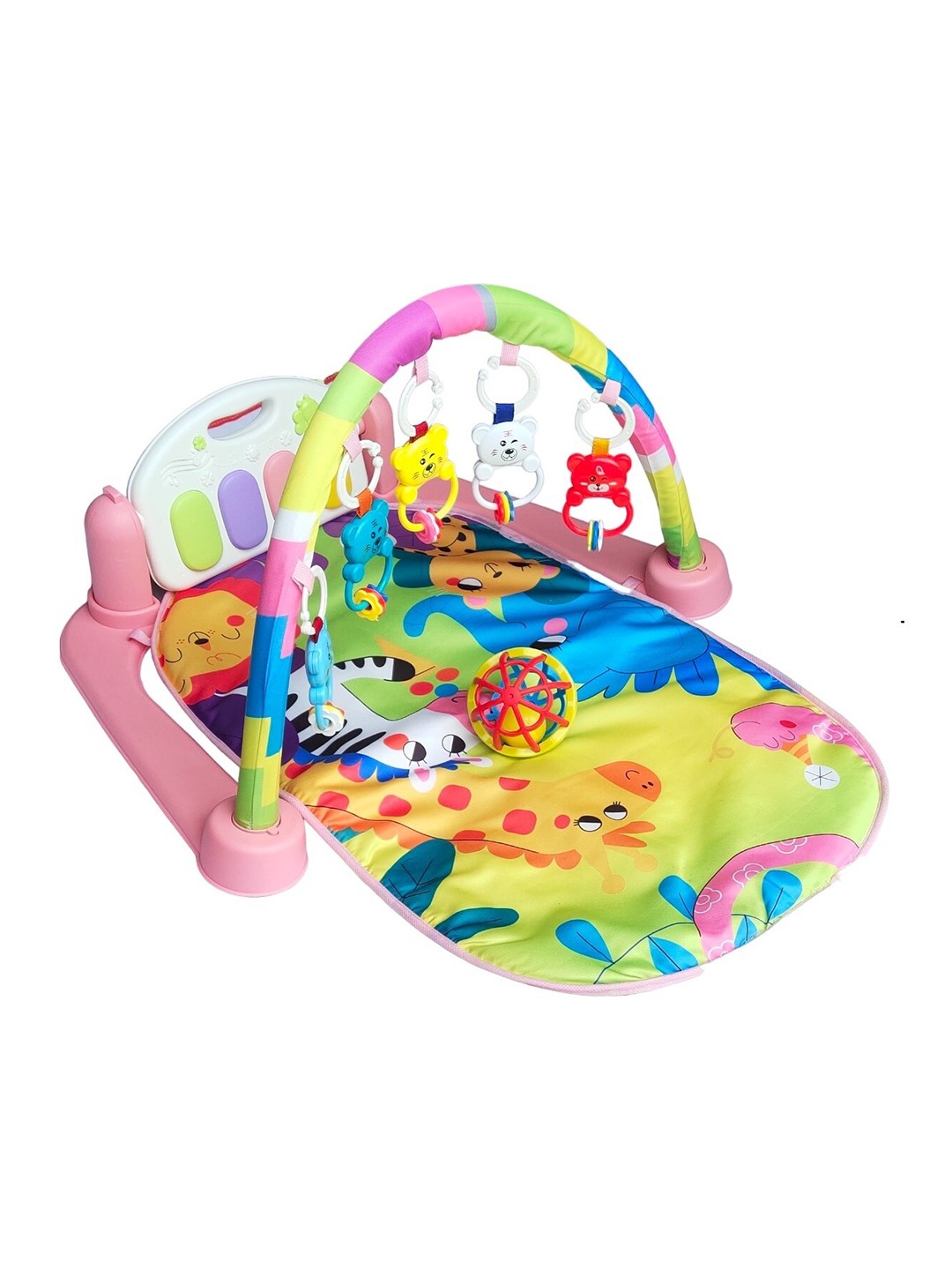 

OPINA Piano Mat & Fitness Rack with Rattle Ball New Born Toy, Blue