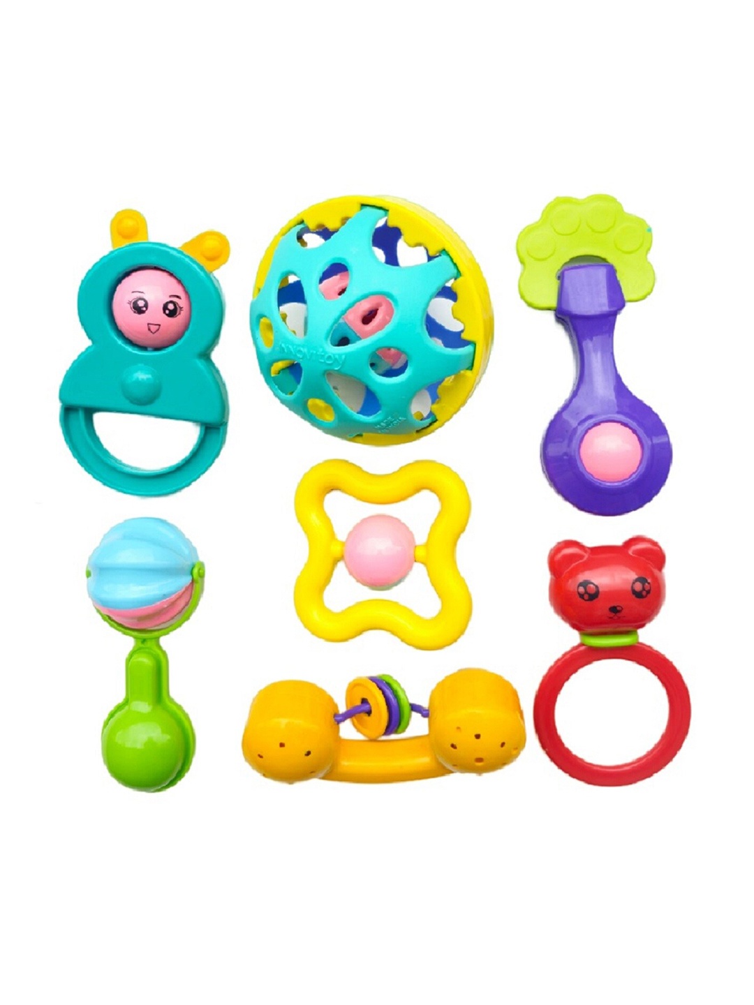 

OPINA Kids 7 Pcs New Born Rattle Toys Set, Yellow