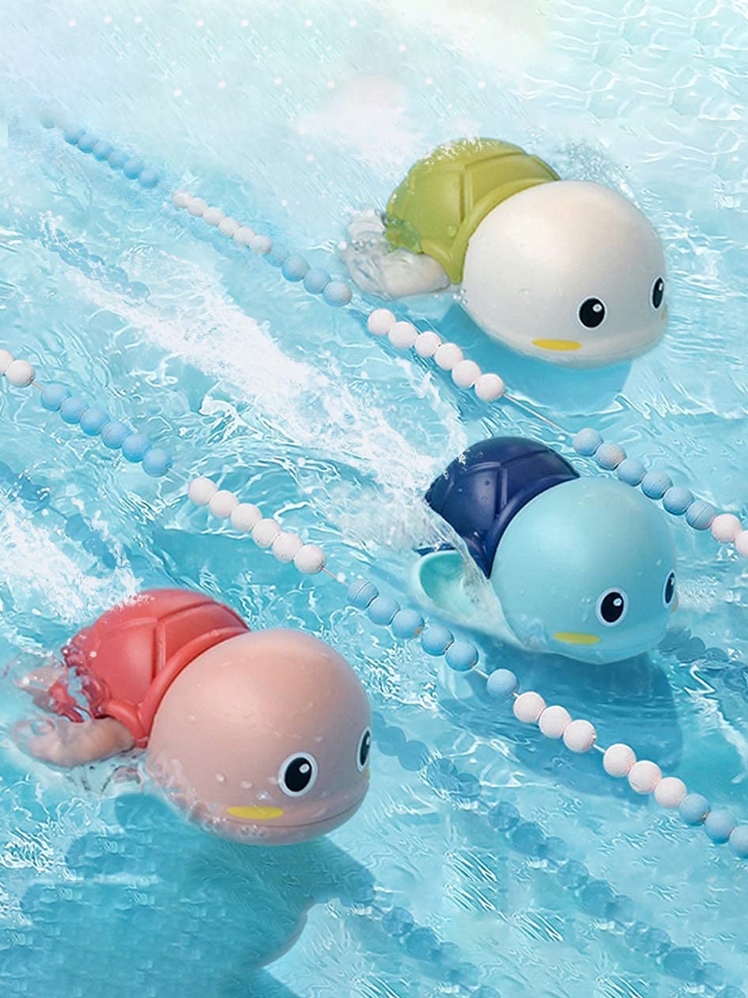 

OPINA Kids 3 Pcs Key Wind Up Swimming Turtle Toys, Blue