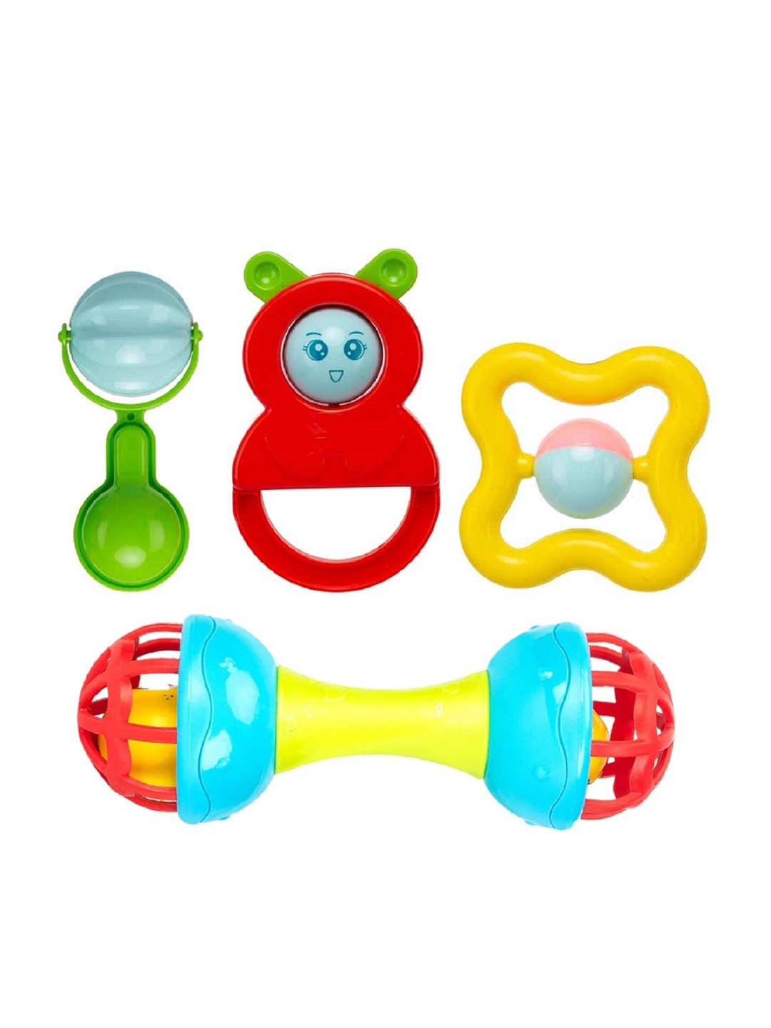 

OPINA Infant 4 Pcs New Born Rattle Toys Set, Yellow