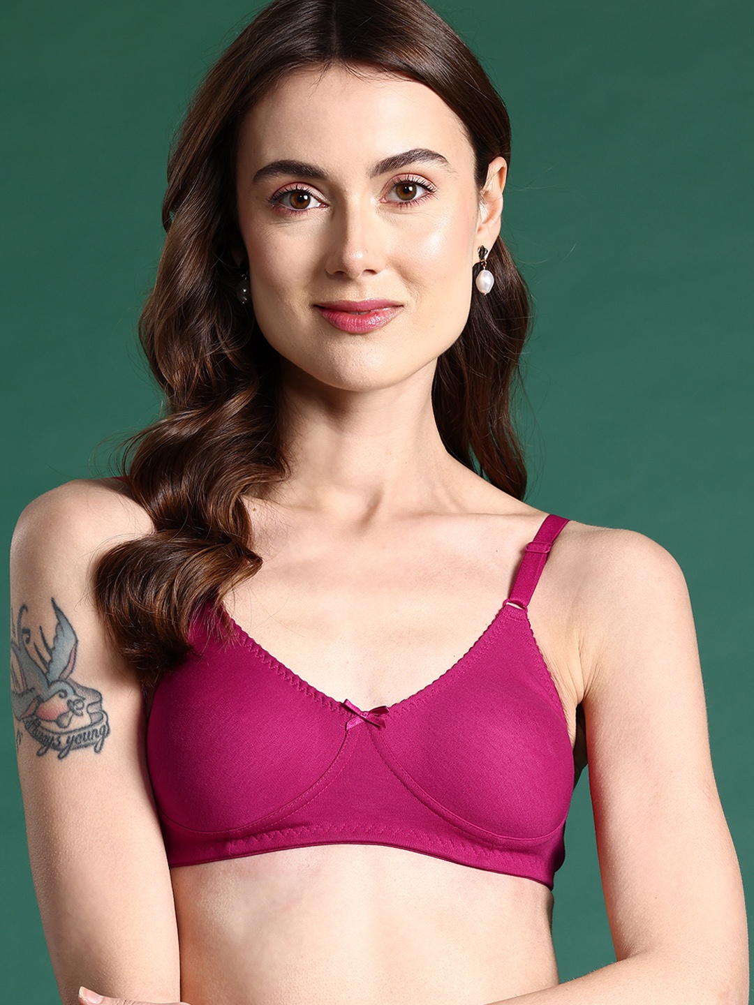 

DressBerry Solid Bra - Full Coverage 1201-Pink