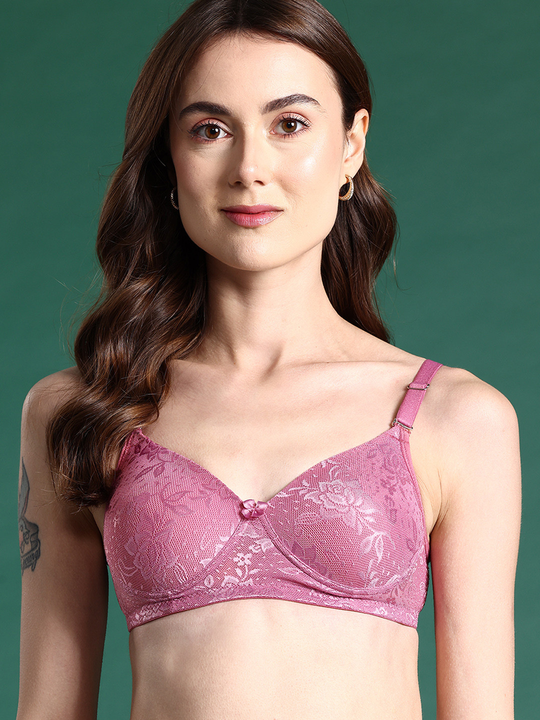 

DressBerry Solid Bra - Full Coverage Heavily Padded 1177-Rose Gold