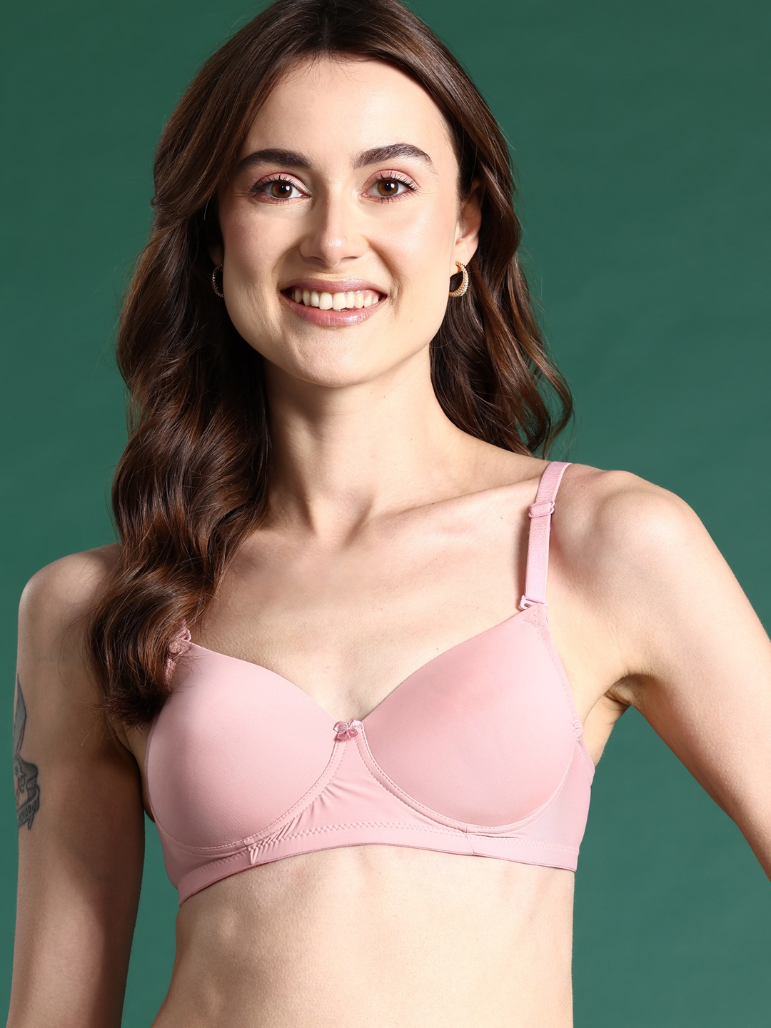 

DressBerry Full Coverage Anti Odour Heavily Padded Bra, Pink