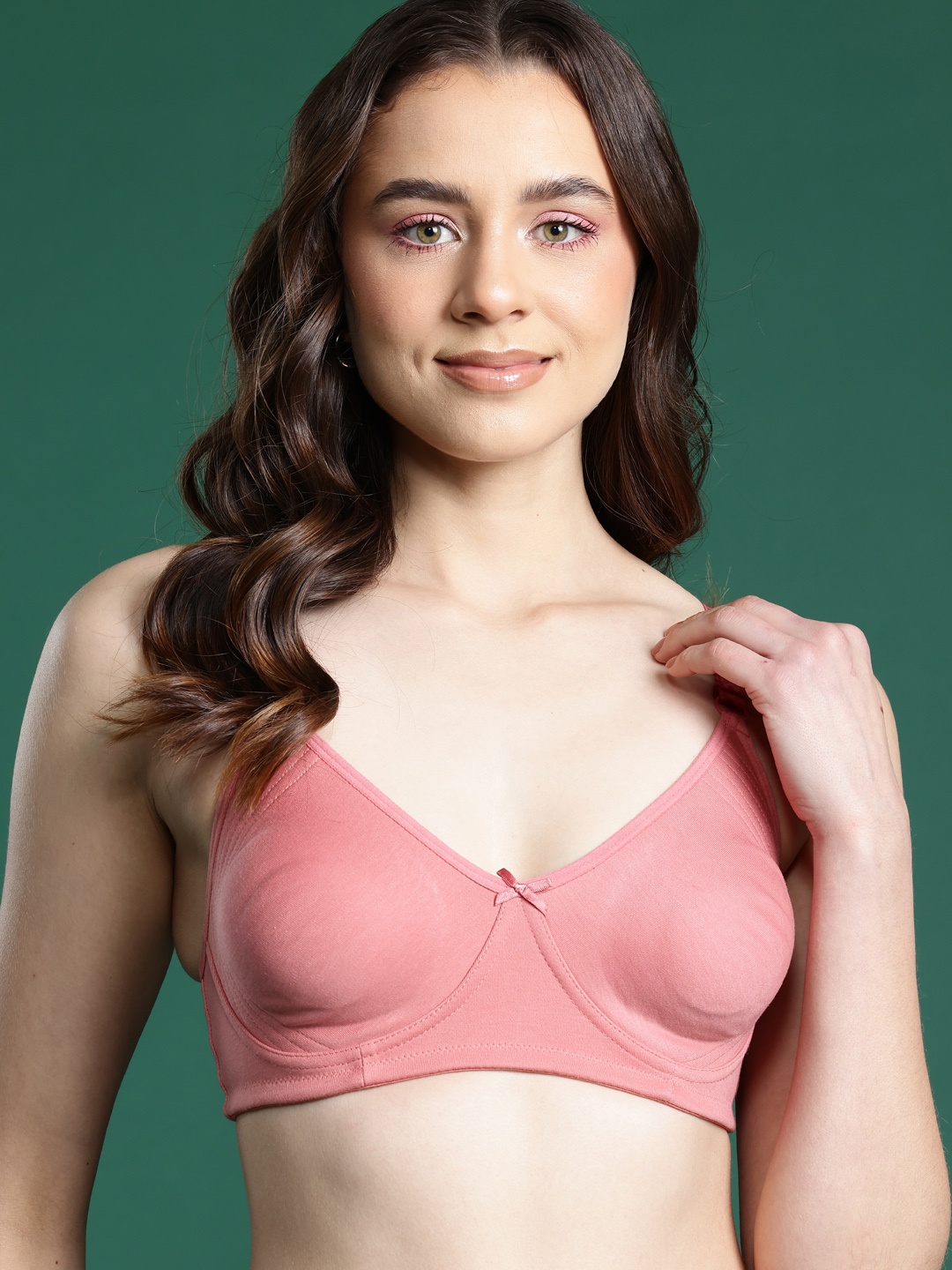 

DressBerry Solid Full Coverage Non Padded T-shirt Bra, Copper