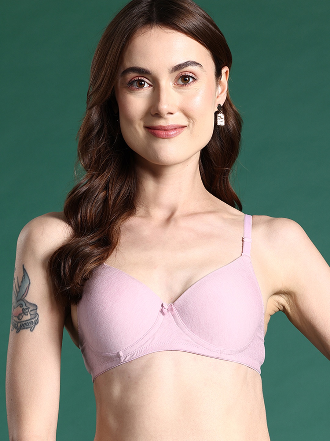 

DressBerry Full Coverage Underwired Heavily Padded Anti Odour Bra, Pink