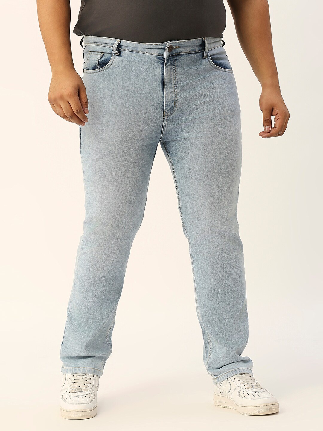 

ZUSH Men Plus Size Light Fade Stretchable Cotton Jeans, Blue