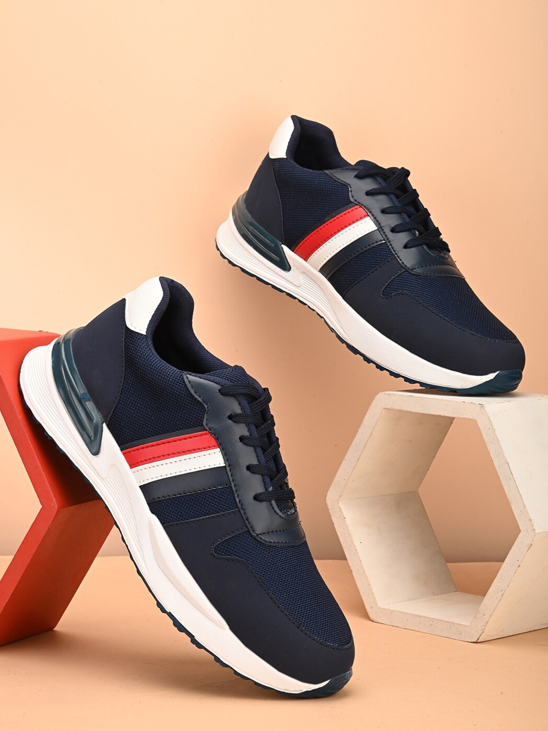 

Mast & Harbour Blue Men Textured Sneakers