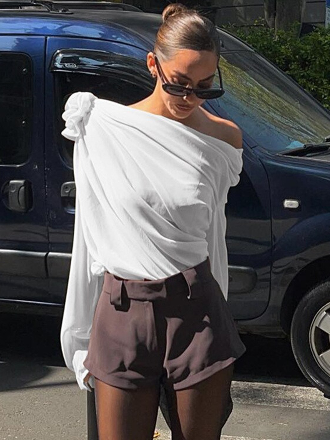 

StyleCast White Print Opaque Tank Top