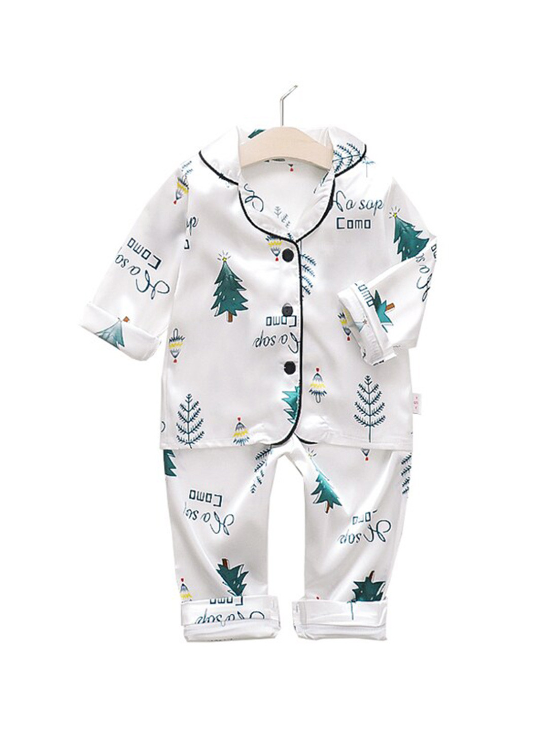 

StyleCast Boys Conversational Printed Night suit, White