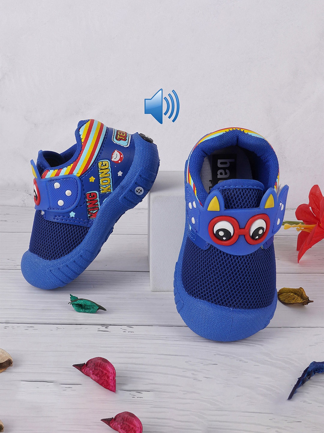 

BAESD Kids Printed Lightweight Musical Velcro Sneakers, Blue