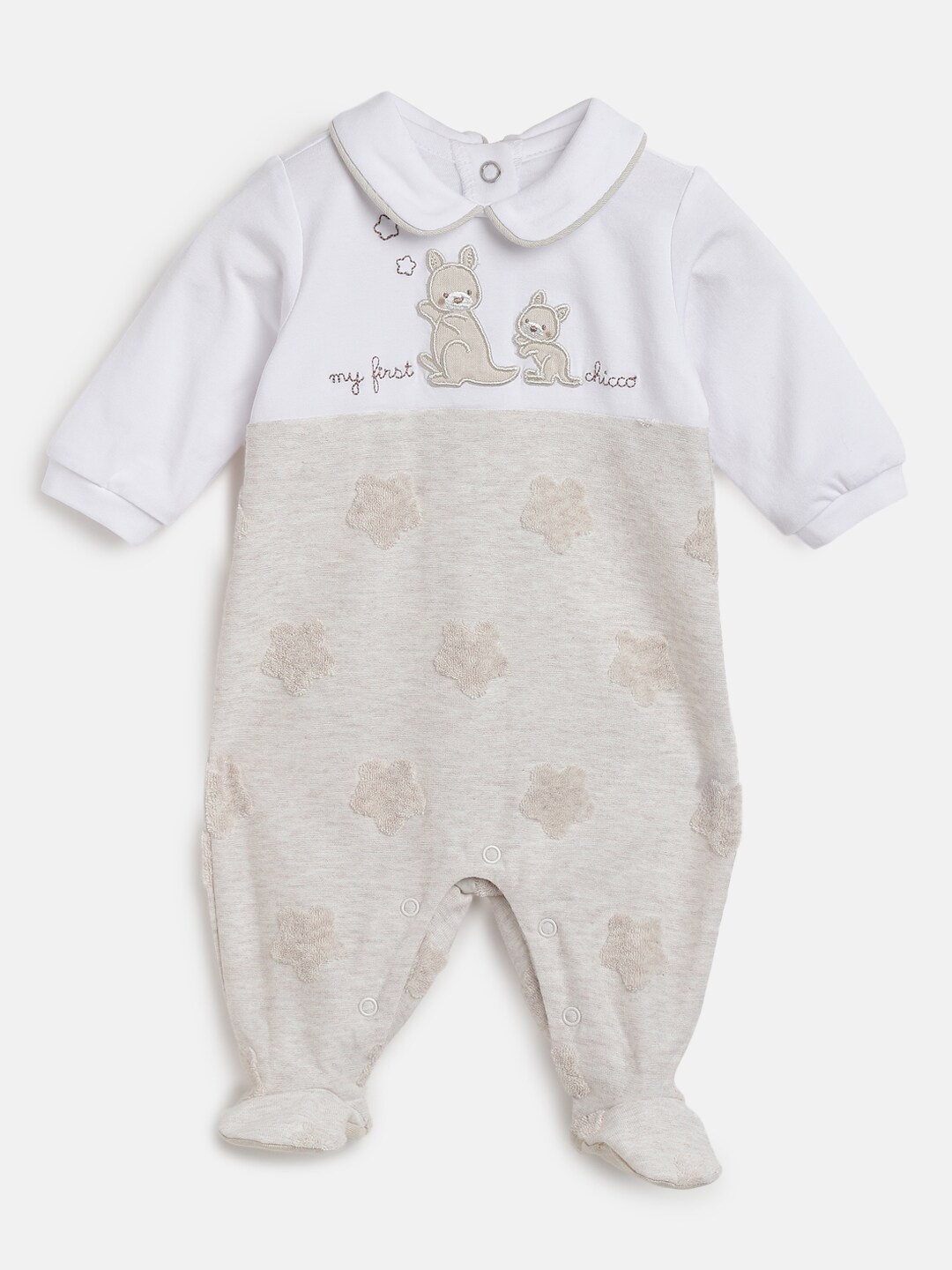 

Chicco Infant Boys Self Design Sleepsuit, Beige