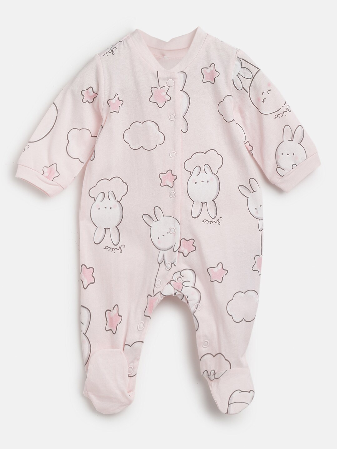 

Chicco Infant Girls Conversational Printed Pure Cotton Sleepsuit, Pink