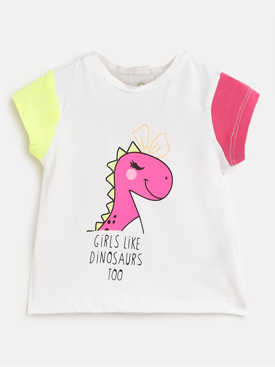 

Chicco Girls Printed Round Neck Short Sleeves T-shirt, White