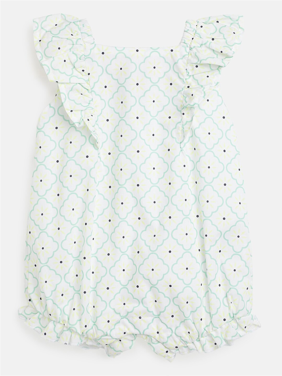 

Chicco Infant Girls Printed Pure Cotton Rompers, White